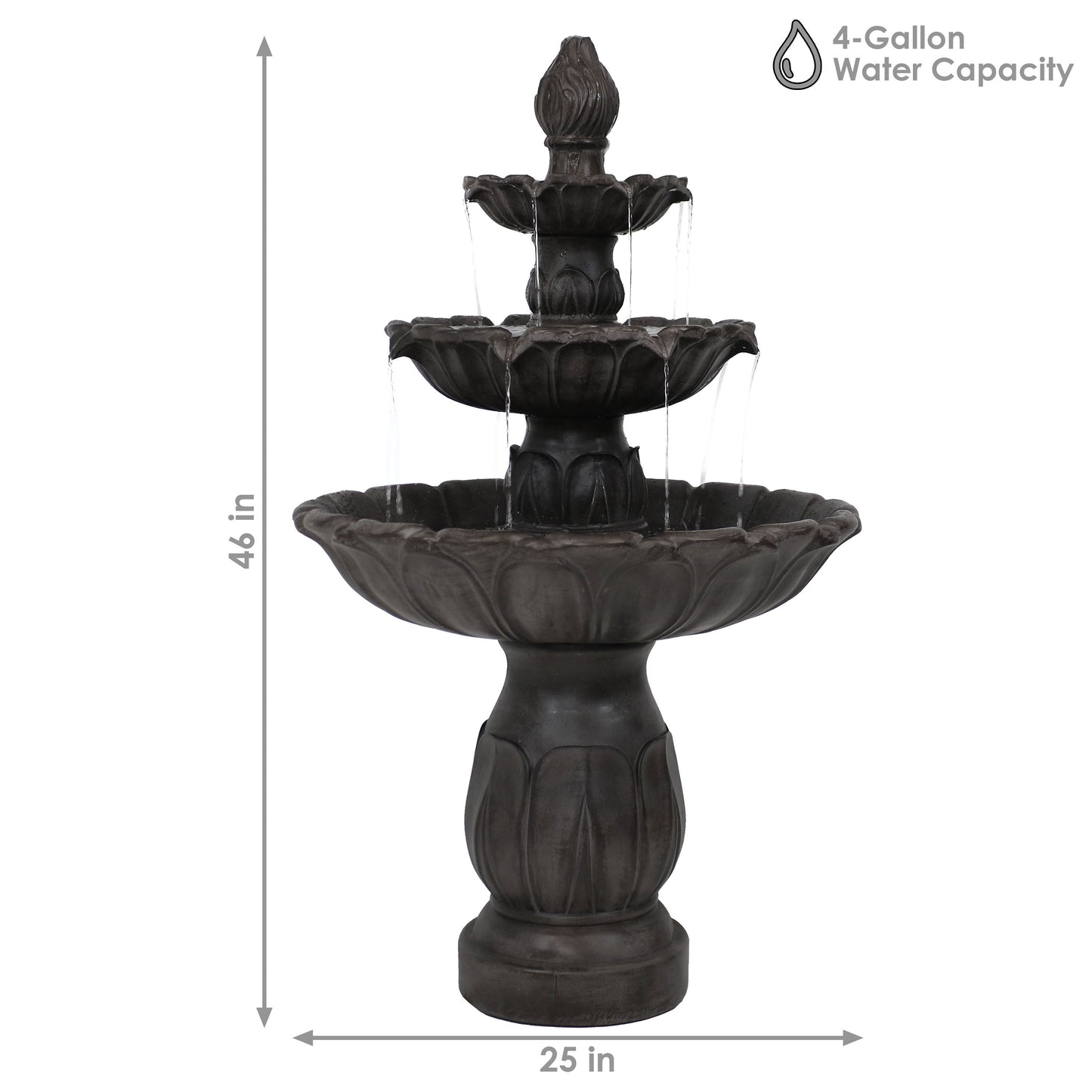 46" Dark Brown Polyresin Garden Art-8