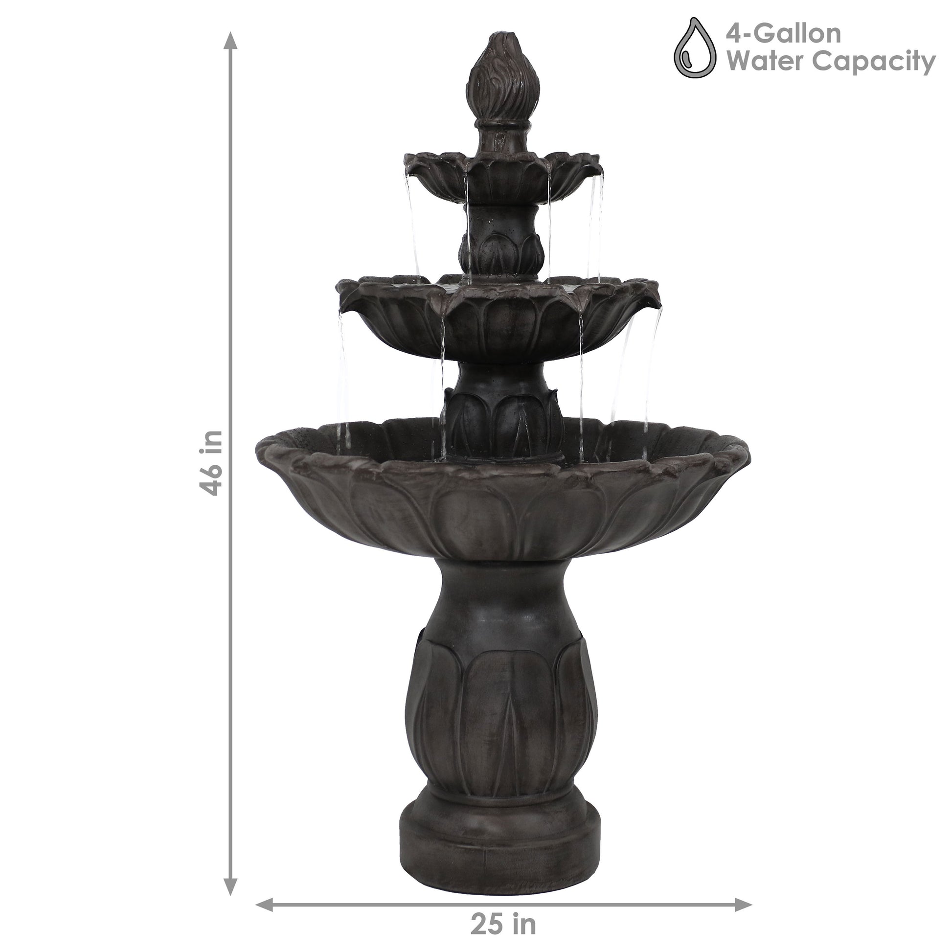 46" Dark Brown Polyresin Garden Art-8